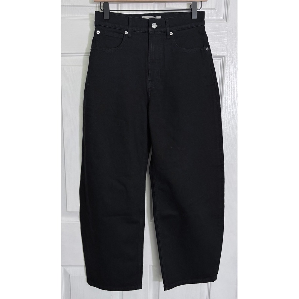 Everlane The Way-High Curve Jean 26 Black Myst Rinse High Rise Barrel Leg Denim